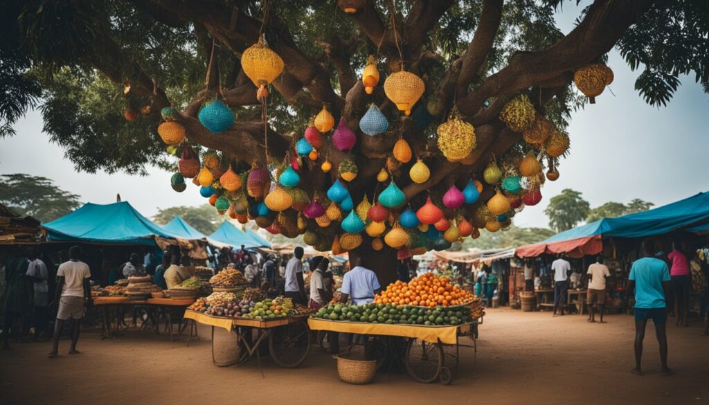 Market in Angola during Christmas.