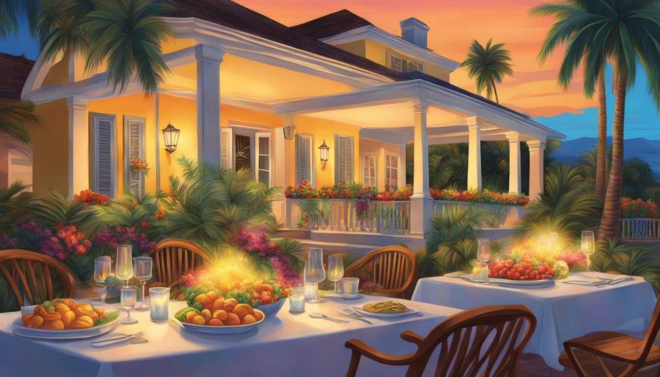 Colorful lights adorn palm trees and homes. A warm breeze carries the sound of merengue music and laughter. A table overflows with traditional holiday dishes